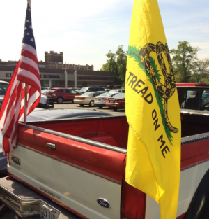 Knolle's flags in the parking lot