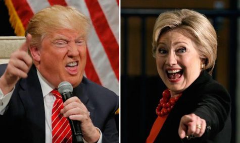 The two candidates make their odd facial expressions while speaking.