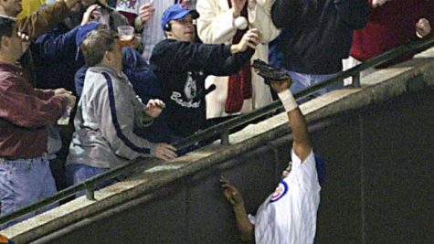 Bartman reaches out to snag foul ball from Alou