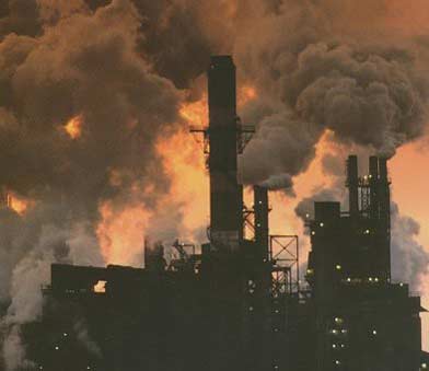 Smoke stacks are constantly releasing harmful substances to the Earths atmosphere