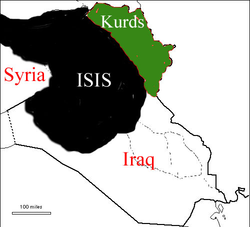 The chaos resulting from the ISIS offensive has split Iraq into three parts.