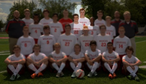 Handorf, shown in the top right corner, among the Deer Park Mens Soccer Team