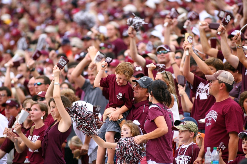 Hail State fans letting the cowbells rip at Davis Wade Stadium