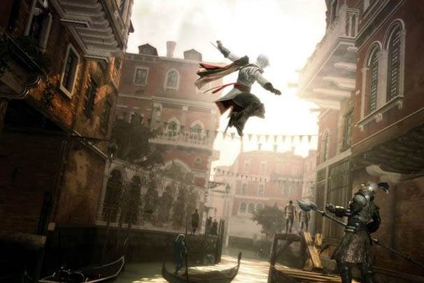 Ezio Auditore, about to finish his foe, Assassins Creed II.