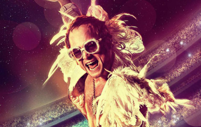 Poster for Rocketman featuring Taron Egerton, who recently won a Best Actor Golden Globe for his role as Sir Elton John.