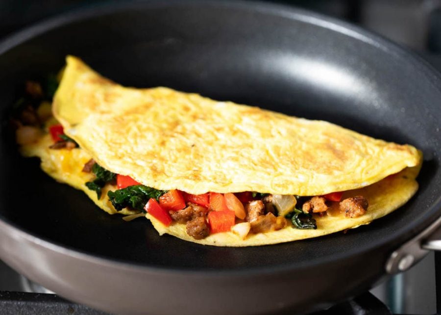 Omelet filled vegetables - great morning breakfast