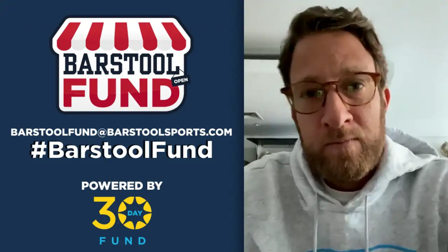 Barstool Sports President Dave Portnoy announcing the Barstool Fund