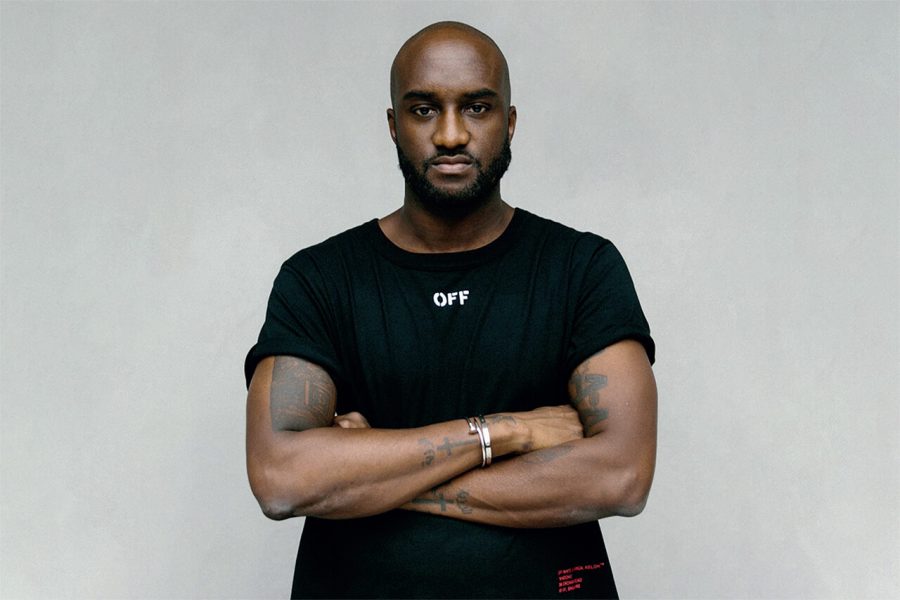 Virgil Abloh posing for his Vogue article photo shoot for the launch of off-white.