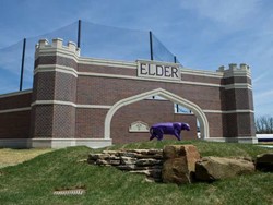 Facade at Jack Adam baseball complex at the PAC resembles the architecture of Elder itself.