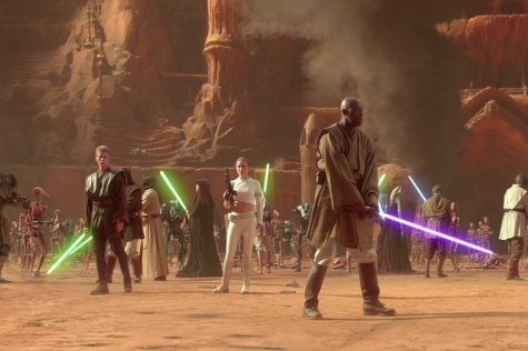 These three films feature several great battle scenes on unique planets, such as this one on Geonosis.