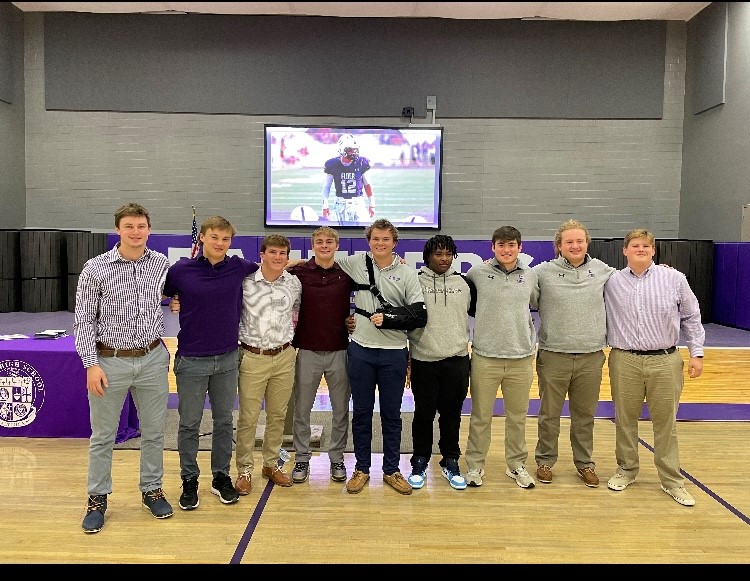 Members of the 2021-2022 football team at the banquet where the MR.ZIP award is given.
